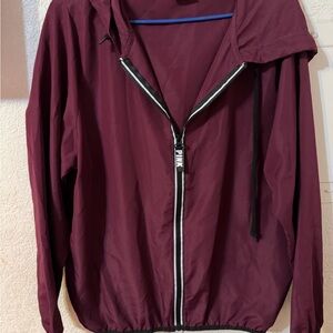 PINK Victoria's Secret Maroon Hooded Windbreaker xs oversized